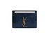 Saint Laurent Monogram Card Holder, &pound;160, Accessories, Blue, Patent Leather, Front view